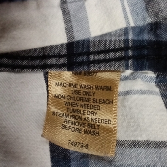 The Foundry Supply Co. Men's Blue & White Plaid Cargo Shorts - Picture 4 of 4